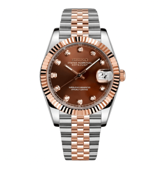 Seikojust – Two tone rosegold stone